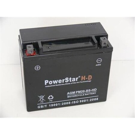 Powerstar PowerStar PM20-BS-HD-2000 Ytx20-Bs Battery For Harley-Davidson 310Cca PM20-BS-HD-2000